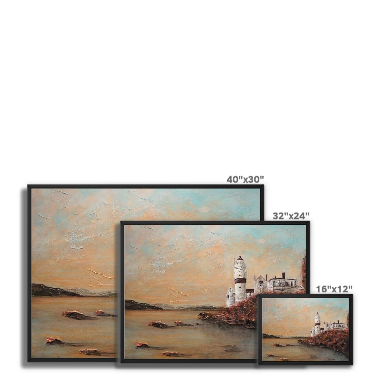 Cloch Lighthouse Dawn Painting | Framed Canvas From Scotland