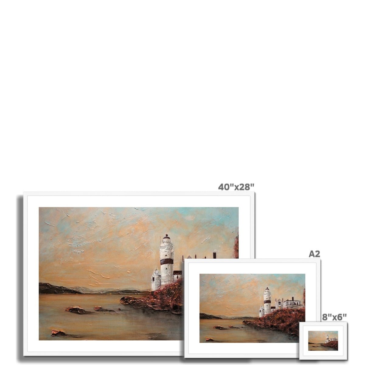 Cloch Lighthouse Dawn Painting | Framed & Mounted Prints From Scotland-Framed & Mounted Prints-River Clyde Art Gallery-Paintings, Prints, Homeware, Art Gifts From Scotland By Scottish Artist Kevin Hunter