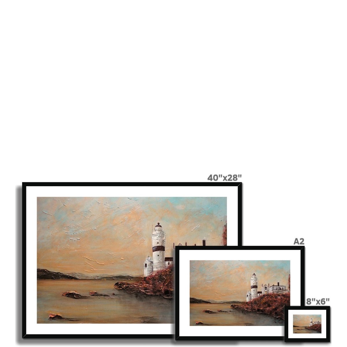 Cloch Lighthouse Dawn Painting | Framed & Mounted Prints From Scotland-Framed & Mounted Prints-River Clyde Art Gallery-Paintings, Prints, Homeware, Art Gifts From Scotland By Scottish Artist Kevin Hunter