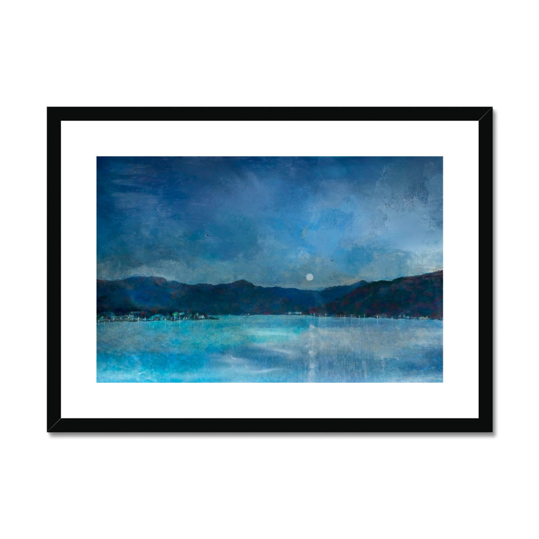 Clyde Winter Morning Moon Painting | Framed &amp; Mounted Prints From Scotland