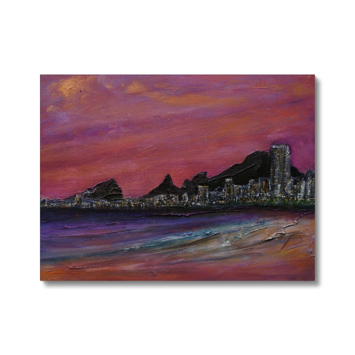 Copacabana Beach Dusk Canvas | World Art Gallery | Paintings, Prints, Homeware and Art Gifts From Scotland By Scottish Artist Kevin Hunter