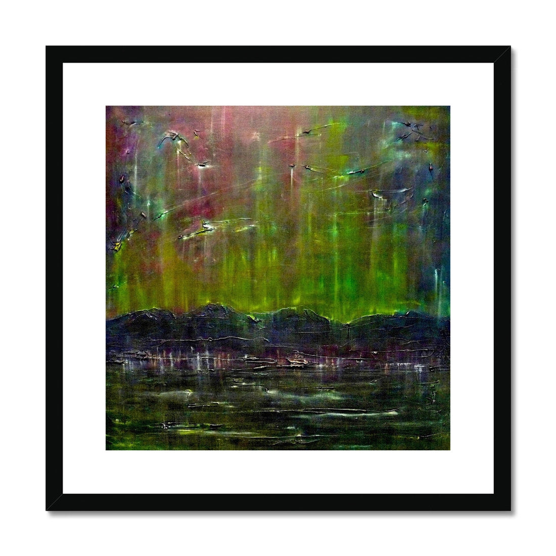 Cromarty Harbour Northern Lights Painting | Framed &amp; Mounted Prints From Scotland