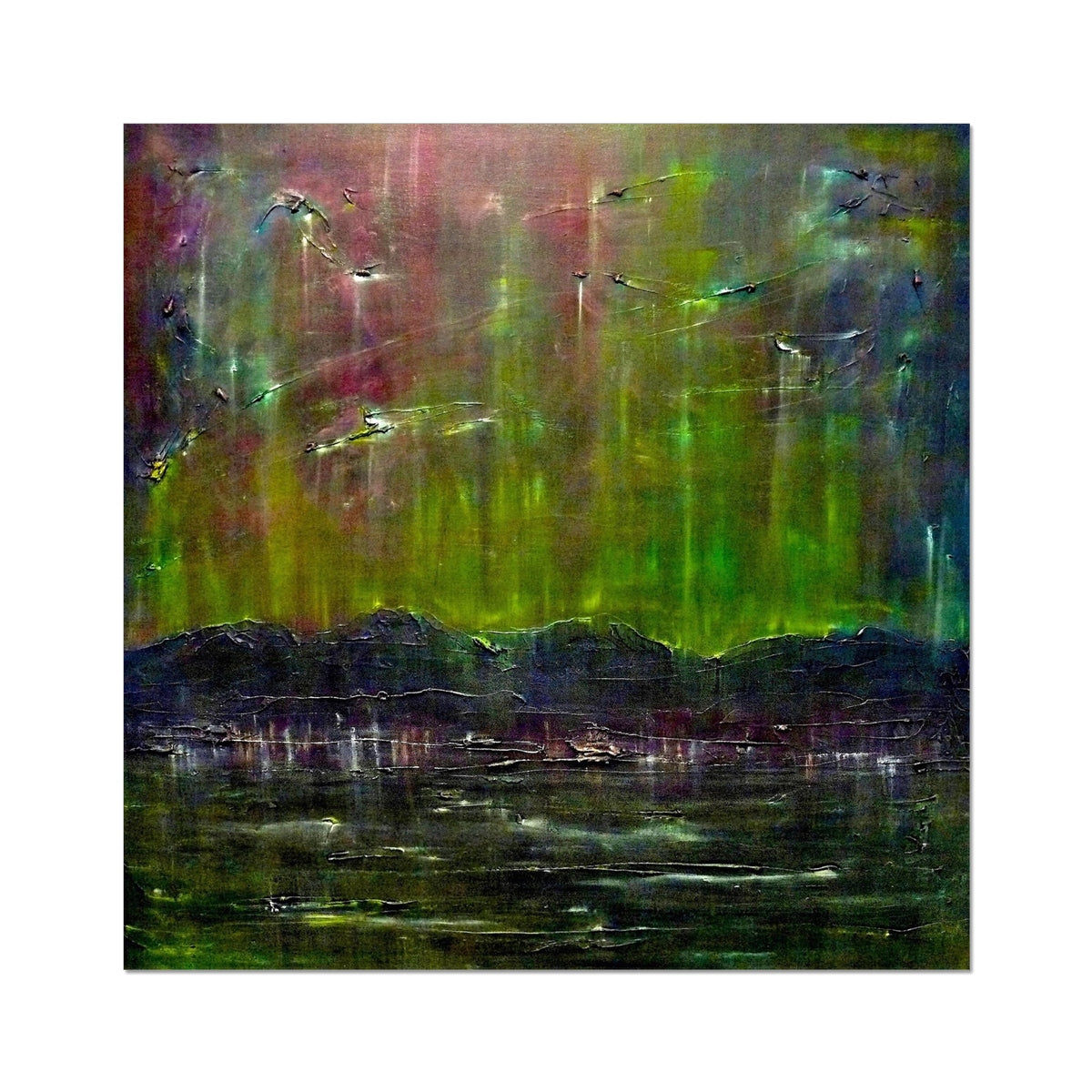 Cromarty Harbour Northern Lights Painting | Artist Proof Collector Prints From Scotland