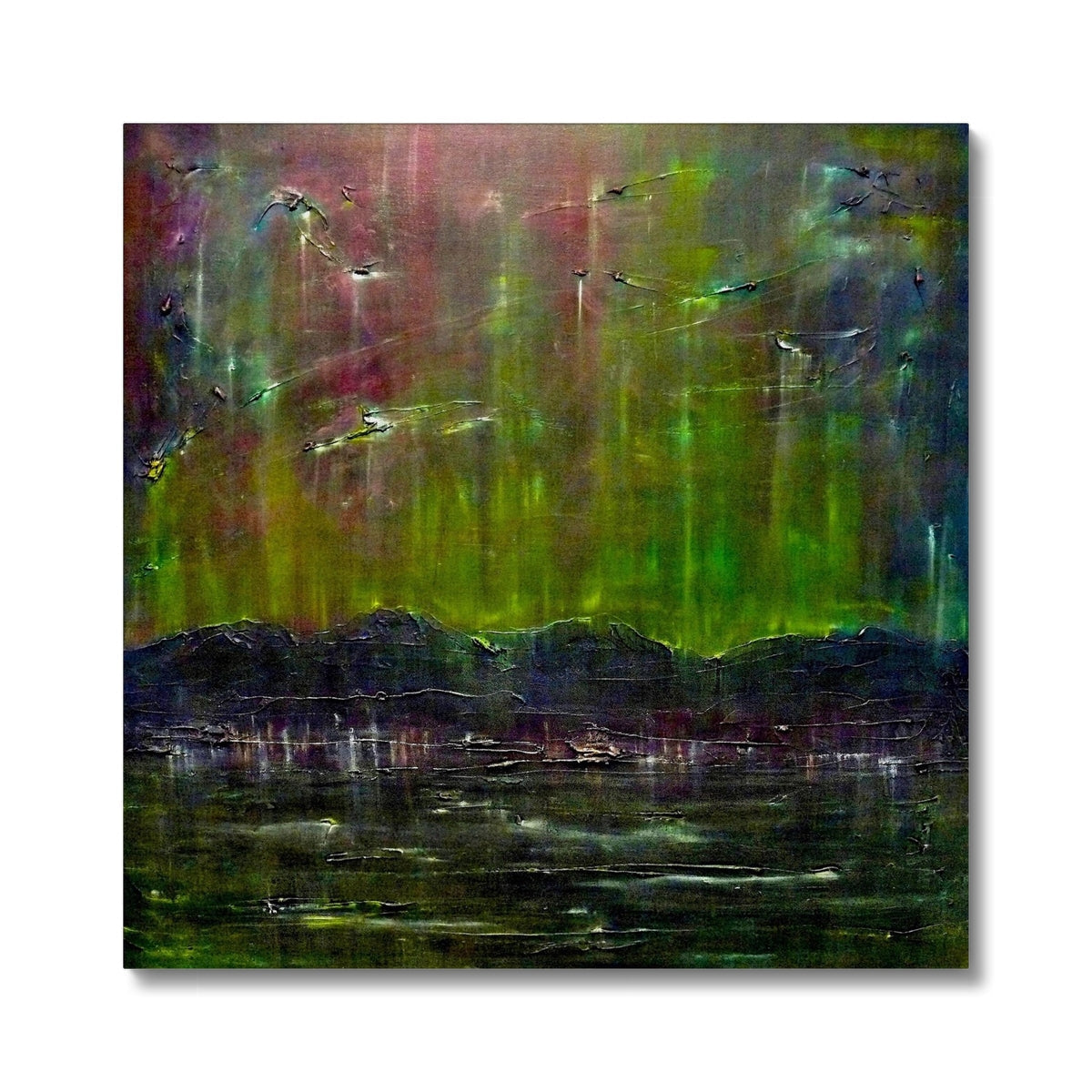 Cromarty Harbour Northern Lights Painting | Canvas From Scotland