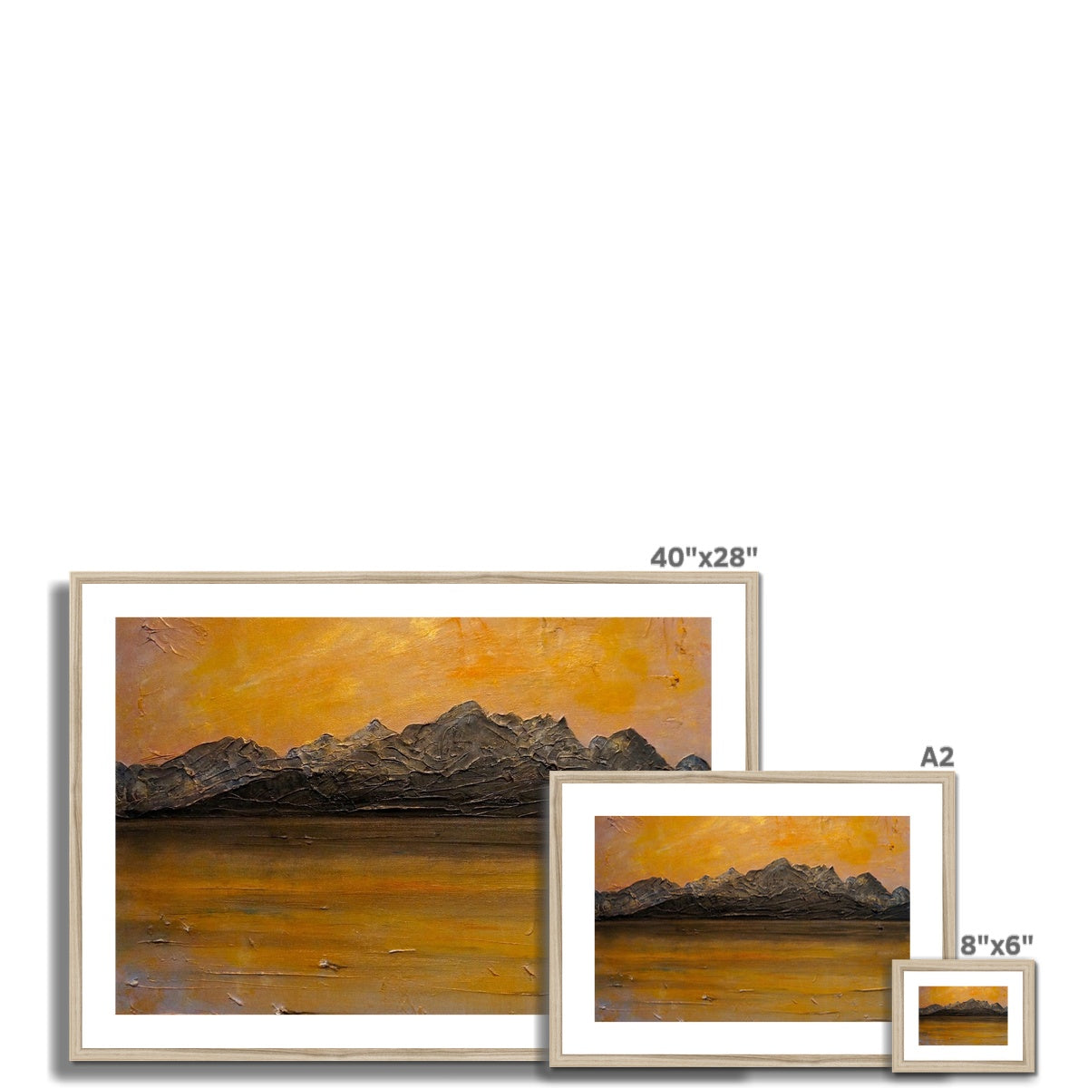 Cuillin Sunset Skye Painting | Framed &amp; Mounted Prints From Scotland