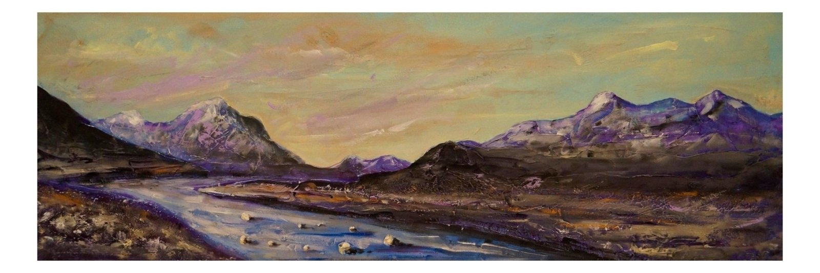 Cuillin Winter Skye | Panoramic Painting & Art Prints | Skye Art Gallery | Paintings, Prints, Homeware and Art Gifts From Scotland By Scottish Artist Kevin Hunter