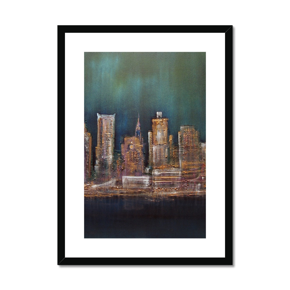 New York West Side Painting | Framed & Mounted Prints From Scotland-Framed & Mounted Prints-World Art Gallery-A2 Portrait-Black Frame-Paintings, Prints, Homeware, Art Gifts From Scotland By Scottish Artist Kevin Hunter