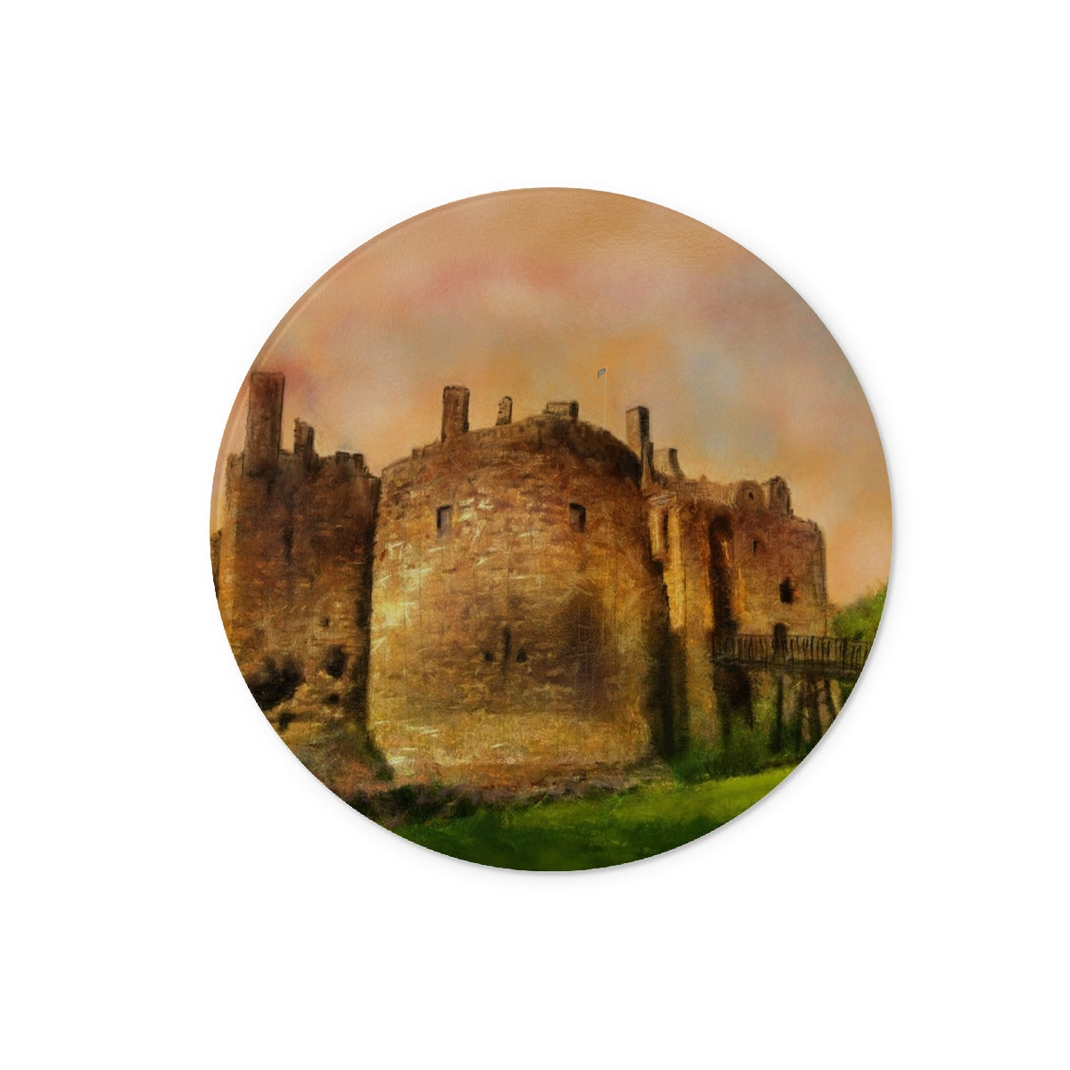 Dirleton Castle Art Gifts Glass Chopping Board