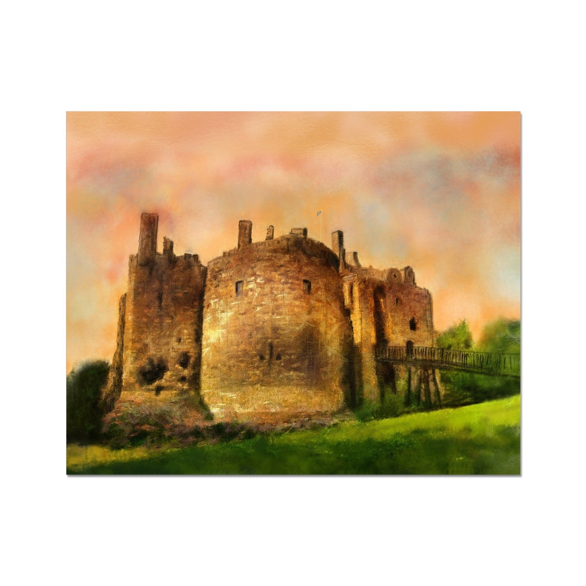 Dirleton Castle Dusk Painting | Artist Proof Collector Prints From Scotland