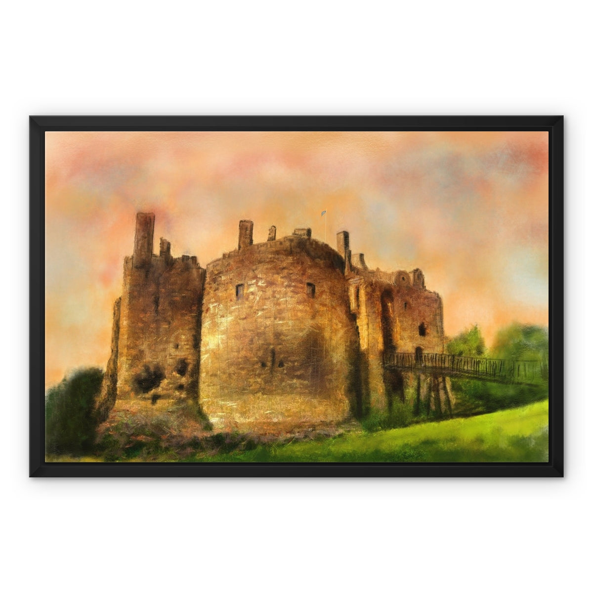 Dirleton Castle Dusk Painting | Framed Canvas Prints From Scotland