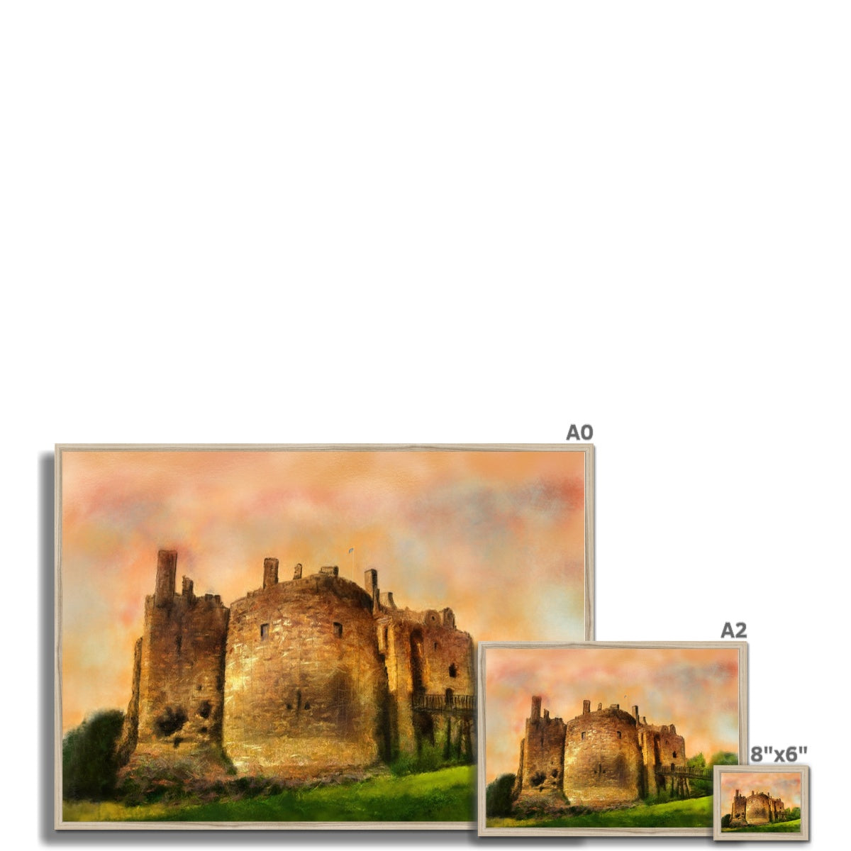 Dirleton Castle Dusk Painting | Framed Prints From Scotland