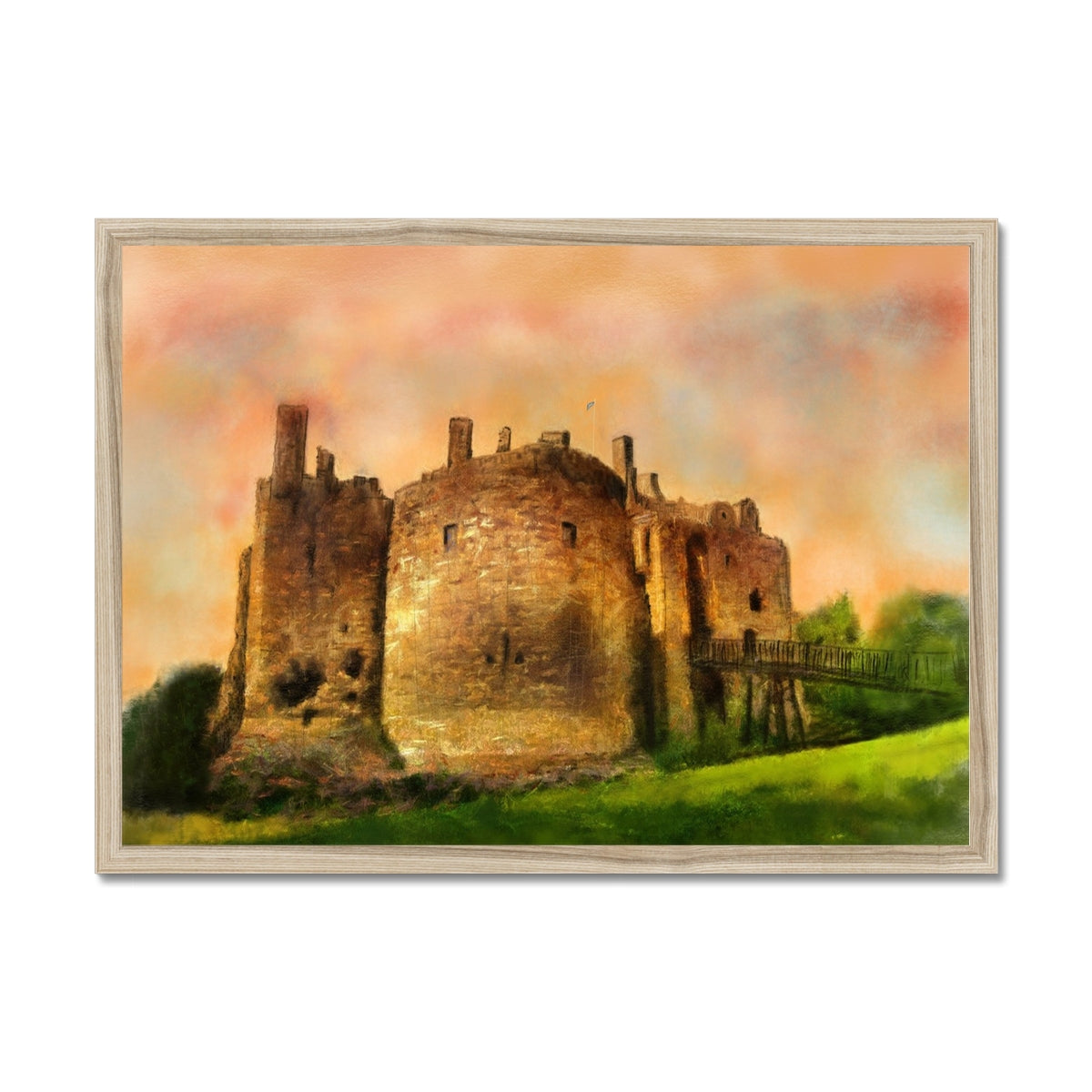 Dirleton Castle Dusk Painting | Framed Prints From Scotland