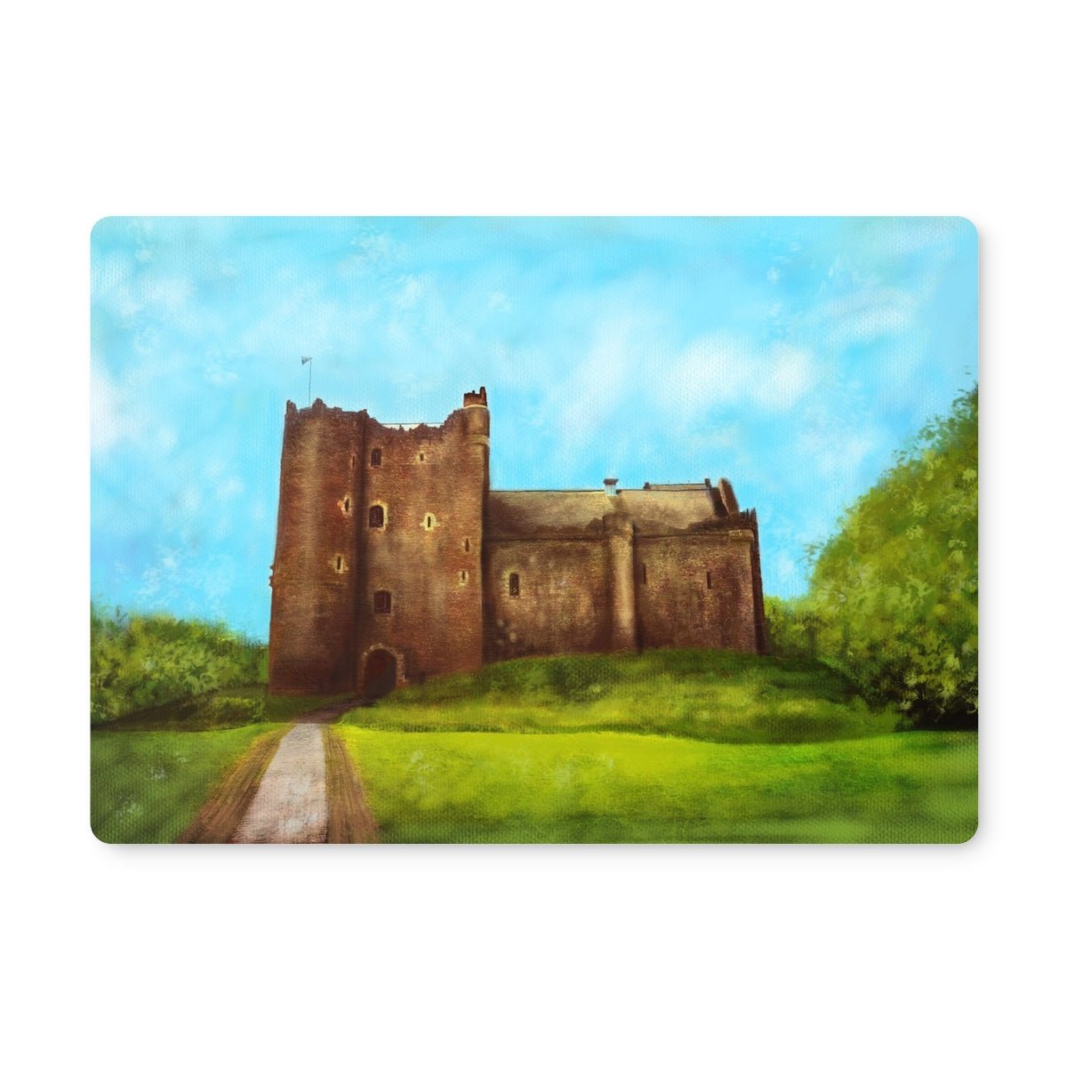 Doune Castle Art Gifts Placemat-Placemats-Scottish Castles Art Gallery-6 Placemats-Paintings, Prints, Homeware, Art Gifts From Scotland By Scottish Artist Kevin Hunter