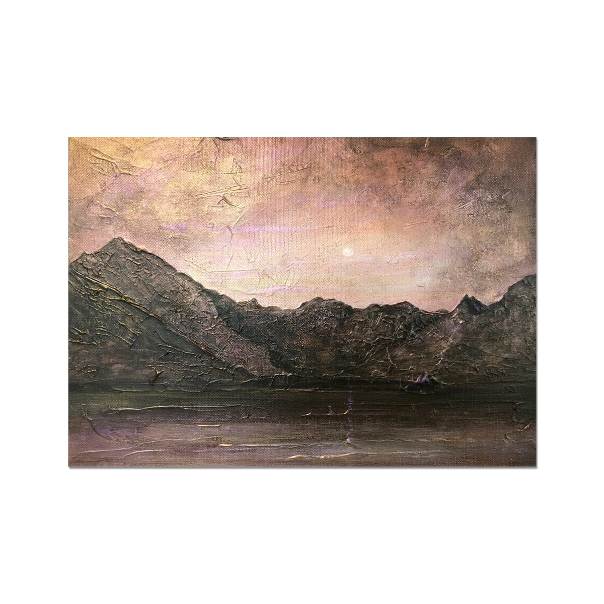 Dubh Ridge Moonlight Skye Painting | Fine Art Prints From Scotland-Unframed Prints-Skye Art Gallery-A2 Landscape-Paintings, Prints, Homeware, Art Gifts From Scotland By Scottish Artist Kevin Hunter