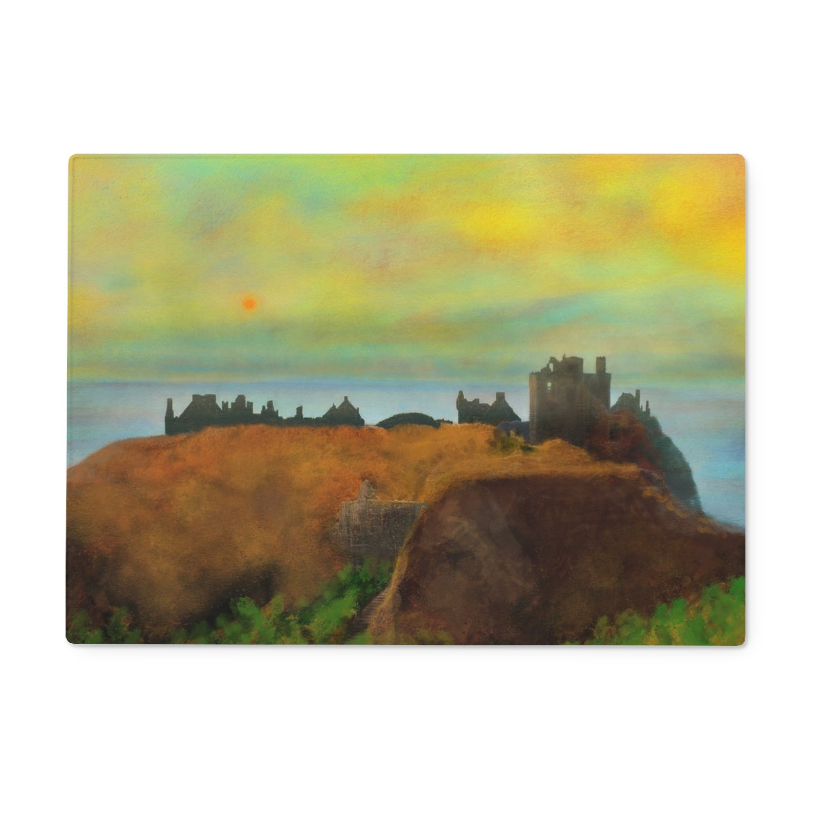 Dunnottar Castle Dusk Art Gifts Glass Chopping Board