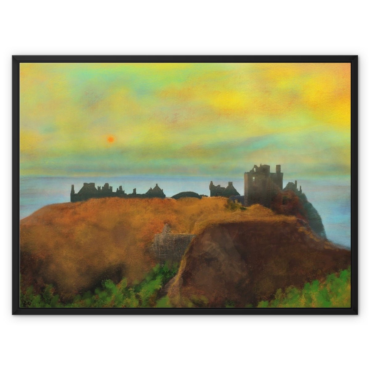 Dunnottar Castle Dusk Dusk Painting | Framed Canvas Prints From Scotland