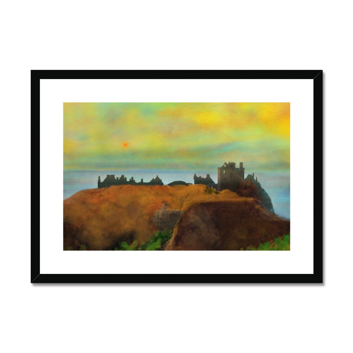 Dunnottar Castle Dusk Dusk Painting | Framed & Mounted Prints From Scotland