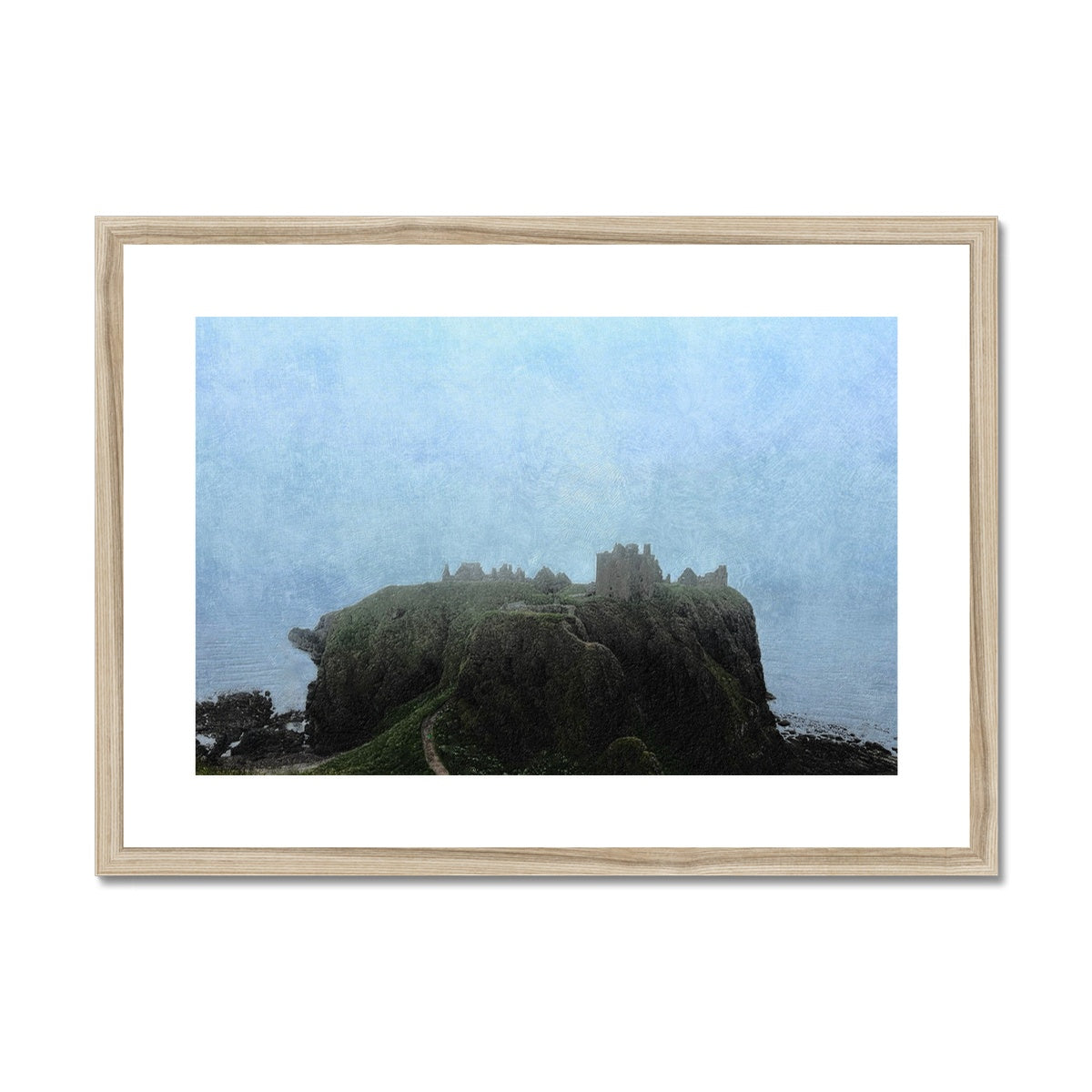 Dunnottar Castle Mist Painting | Framed &amp; Mounted Prints From Scotland