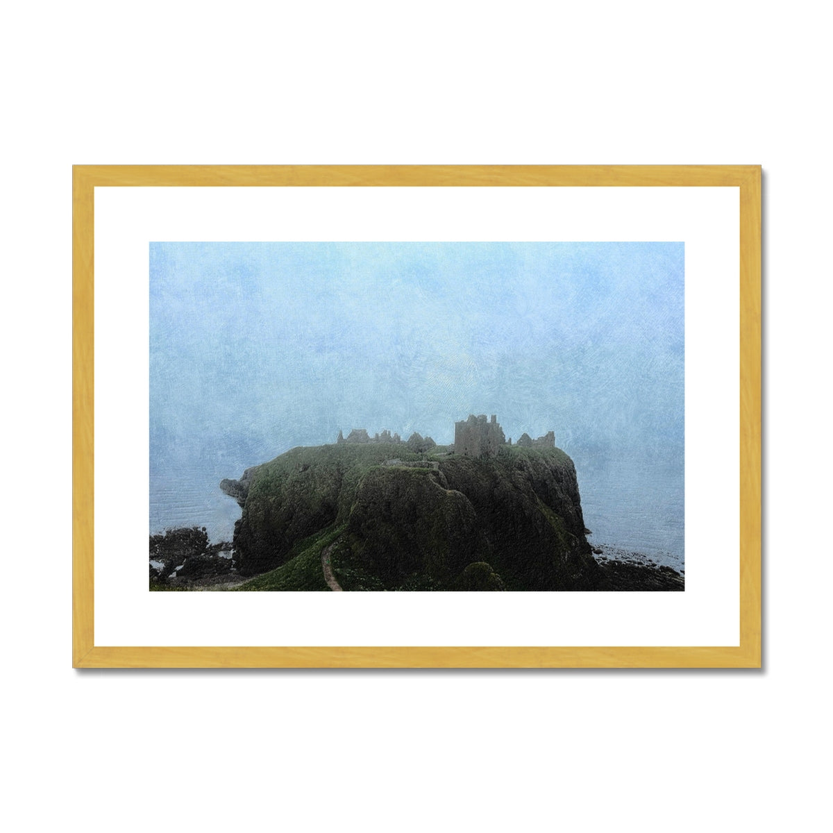 Dunnottar Castle Mist Painting | Antique Framed & Mounted Prints From Scotland