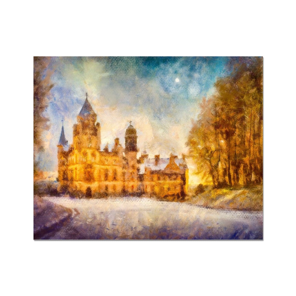 Dunrobin Castle Moonlight Painting | Artist Proof Collector Prints From Scotland