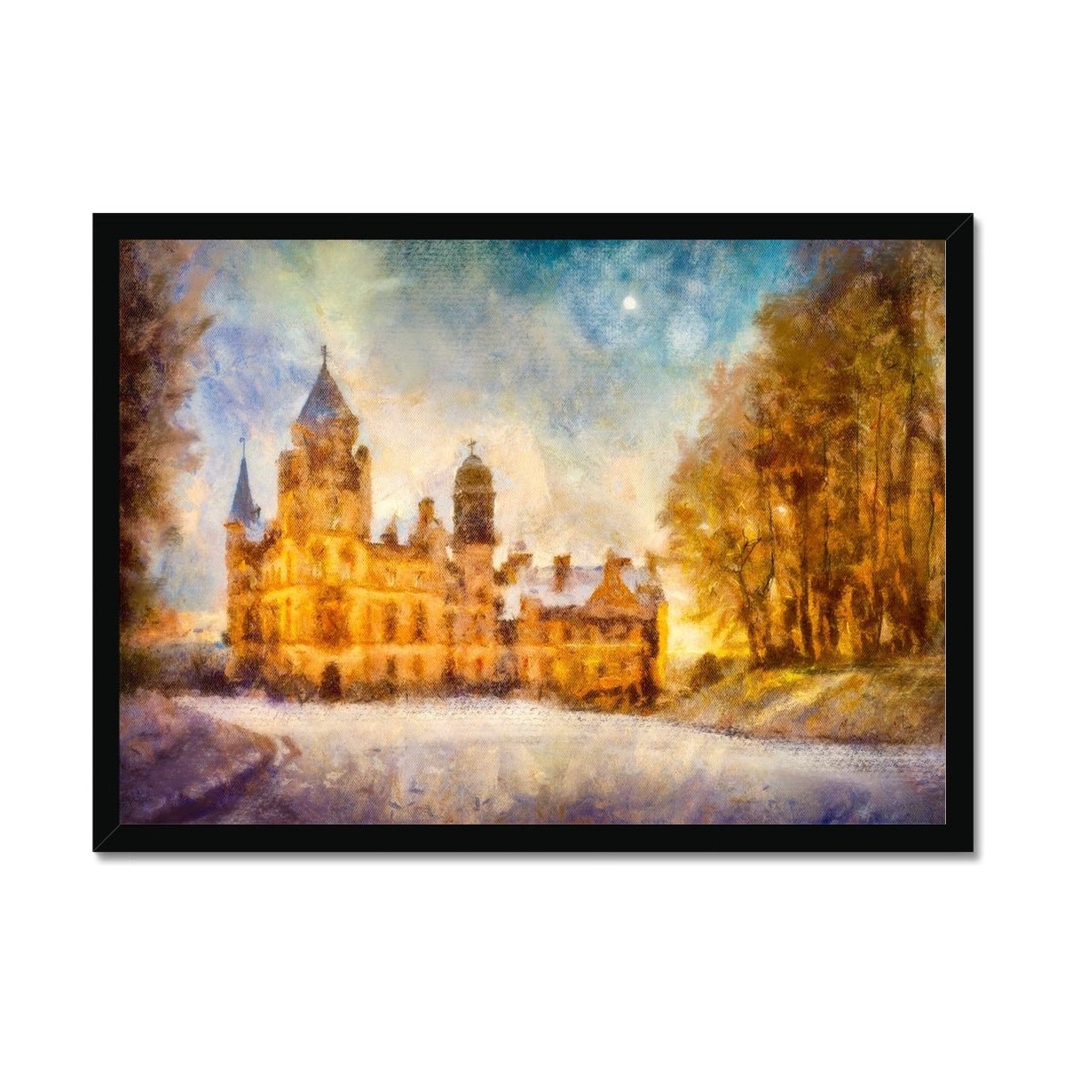 Dunrobin Castle Moonlight Painting | Framed Prints From Scotland