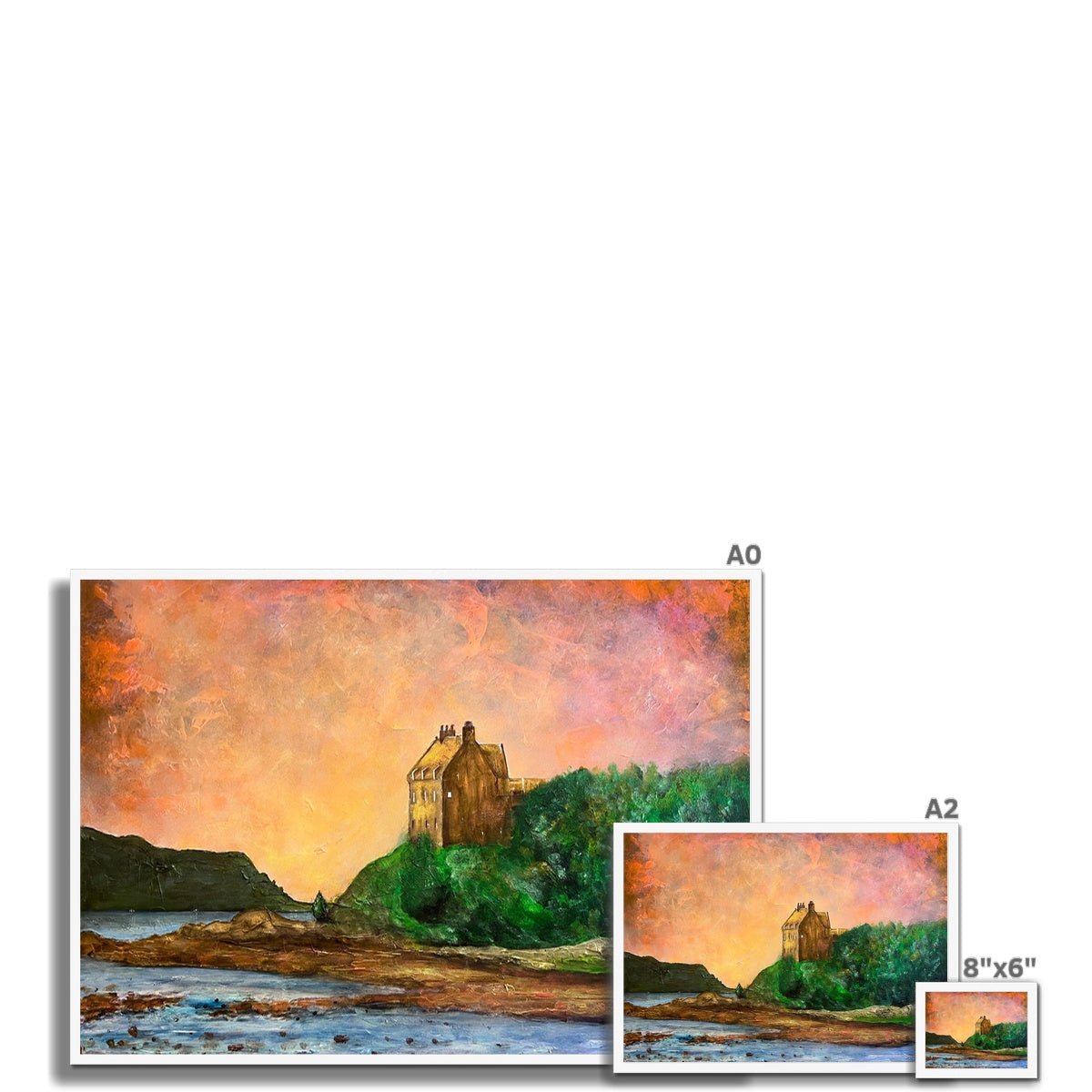Duntrune Castle Painting | Framed Prints From Scotland-Framed Prints-Historic & Iconic Scotland Art Gallery-Paintings, Prints, Homeware, Art Gifts From Scotland By Scottish Artist Kevin Hunter