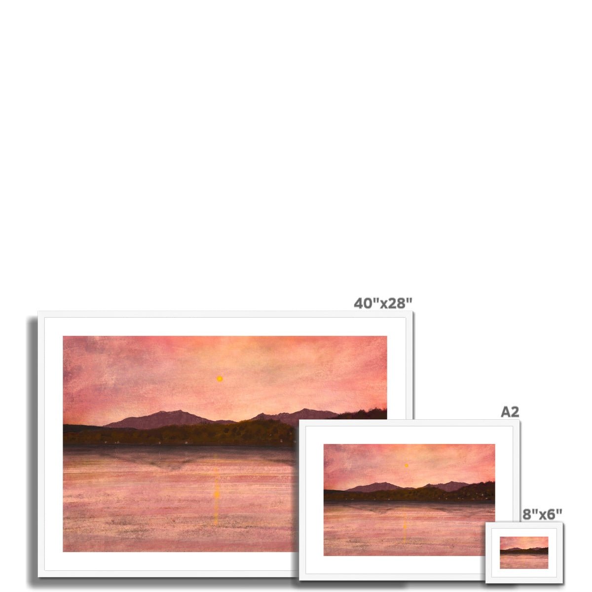 Dusk Over Arran & Bute Painting | Framed & Mounted Prints From Scotland