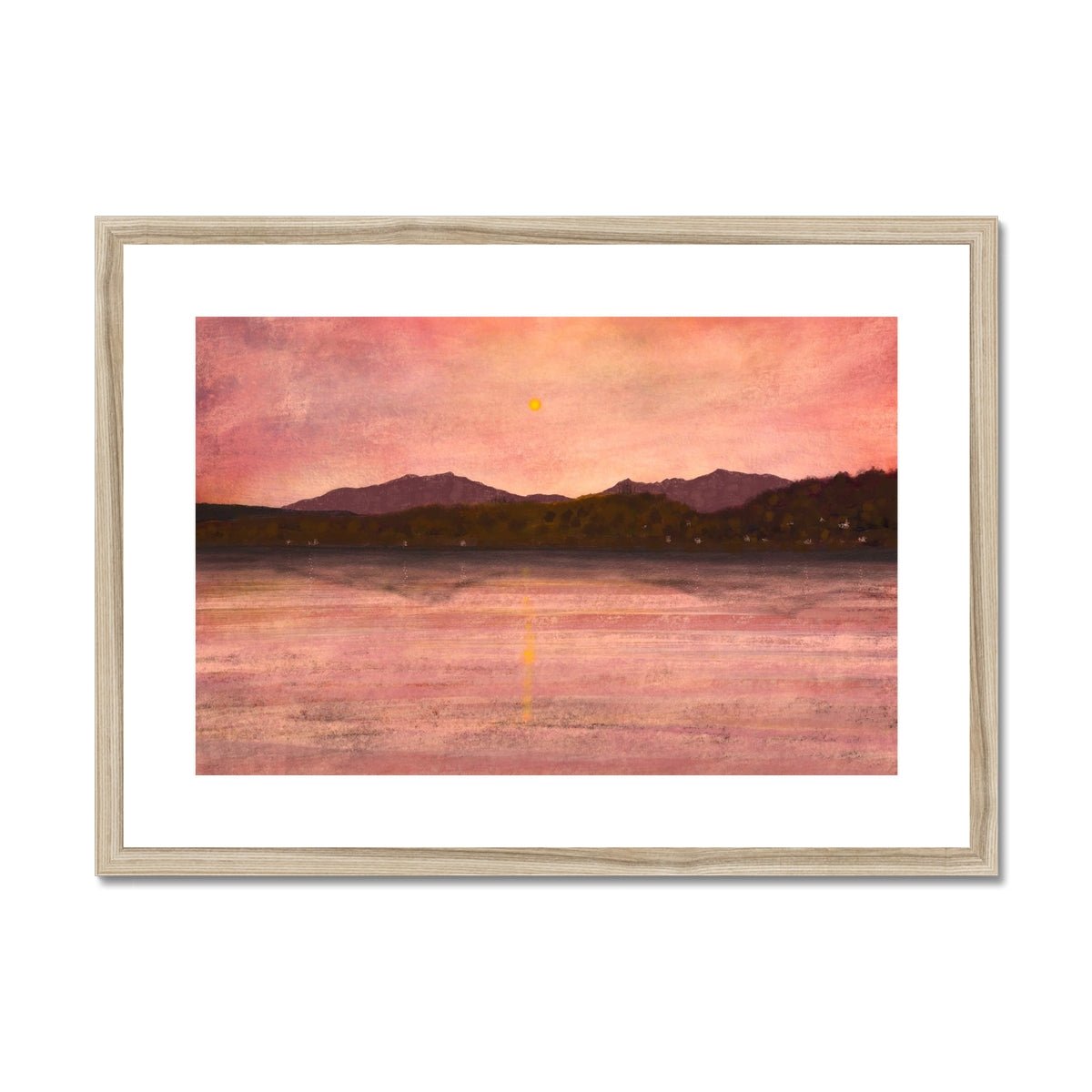 Dusk Over Arran &amp; Bute Painting | Framed &amp; Mounted Prints From Scotland