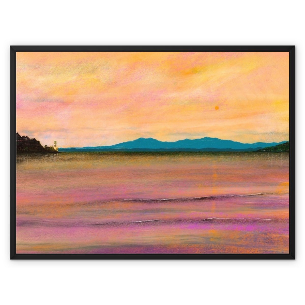 Dusk Over Arran & The Cloch Lighthouse Painting | Framed Canvas Prints From Scotland