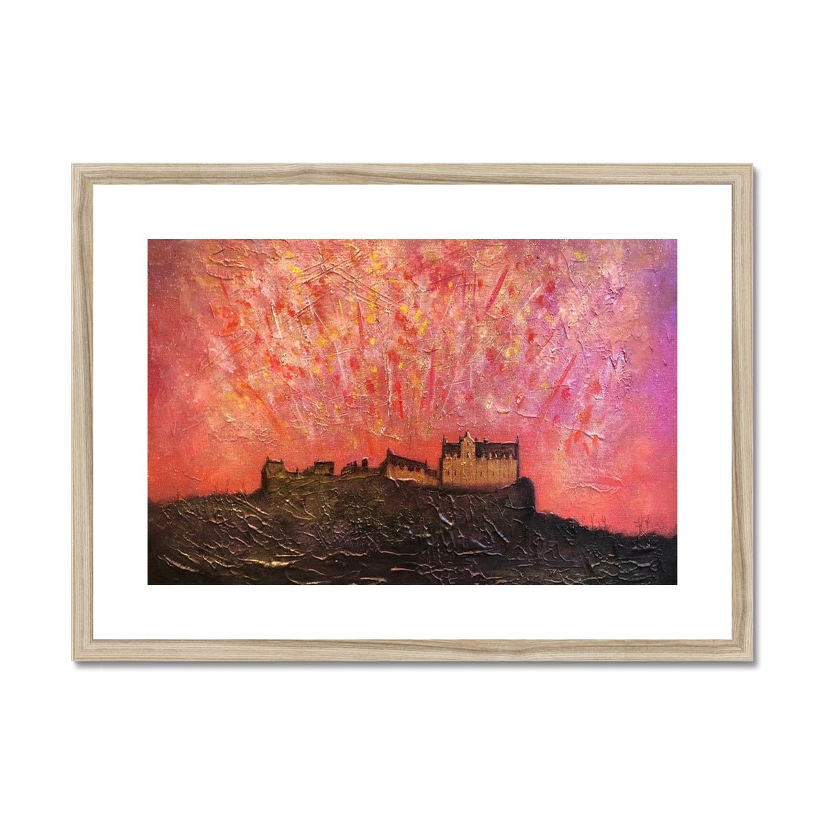 Edinburgh Castle Fireworks Painting | Framed & Mounted Prints From Scotland