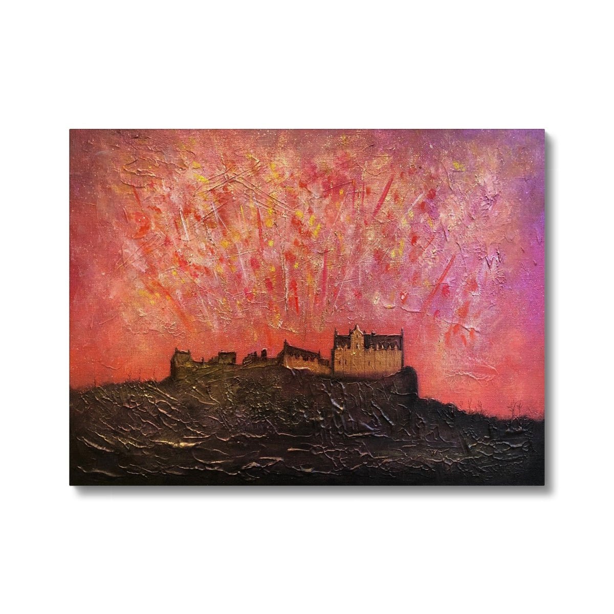 Edinburgh Castle Fireworks Painting | Canvas From Scotland