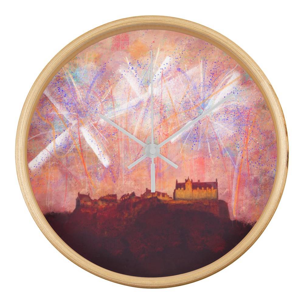 Edinburgh Castle Fireworks | Wall Art Clock | Scotland