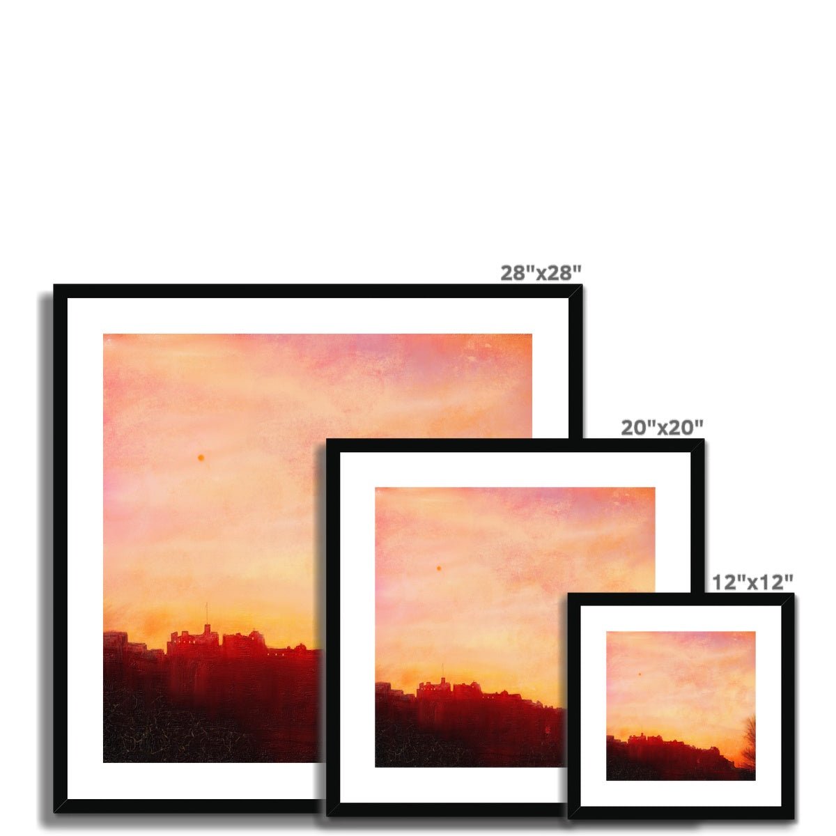 Edinburgh Castle Sunset Painting | Framed & Mounted Prints From Scotland