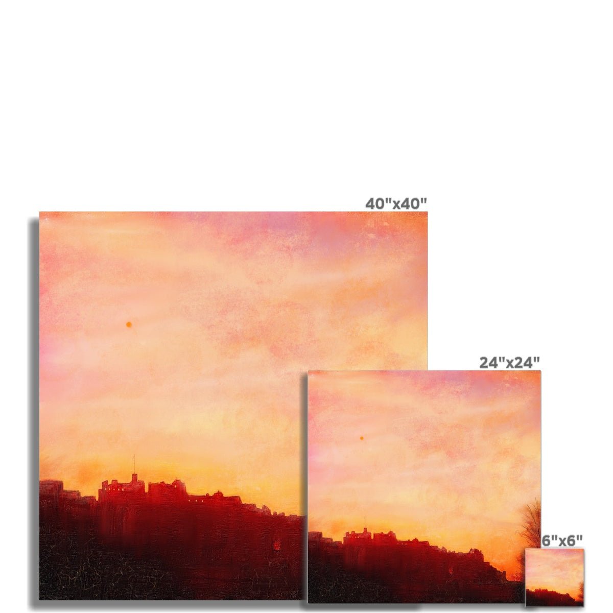 Edinburgh Castle Sunset Painting Scotland | Signed Scottish Fine Art Prints