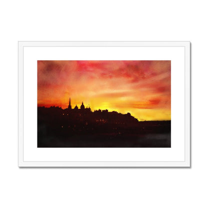 Edinburgh Sunset Painting | Framed &amp; Mounted Prints From Scotland