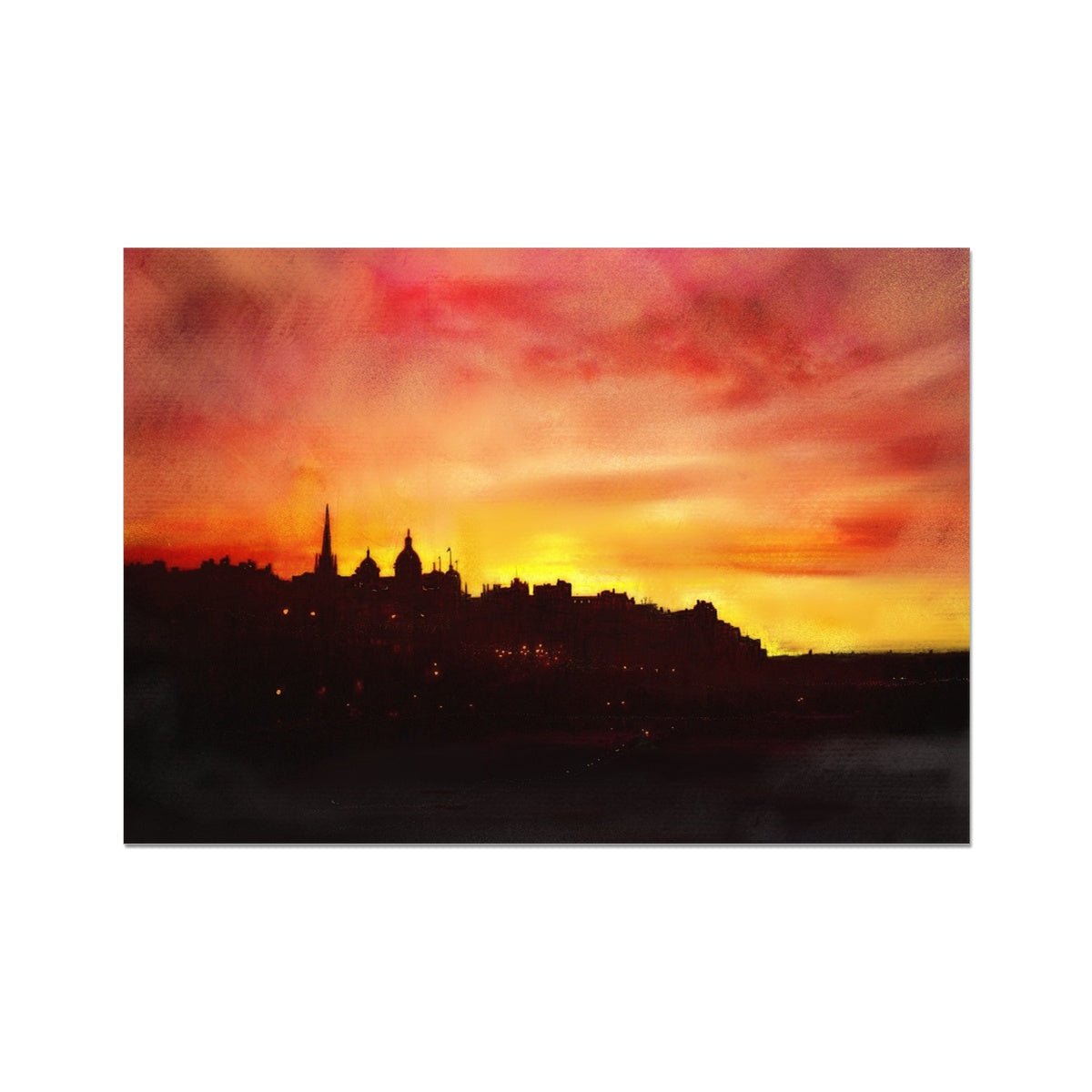 Edinburgh Sunset Painting | Fine Art Prints From Scotland