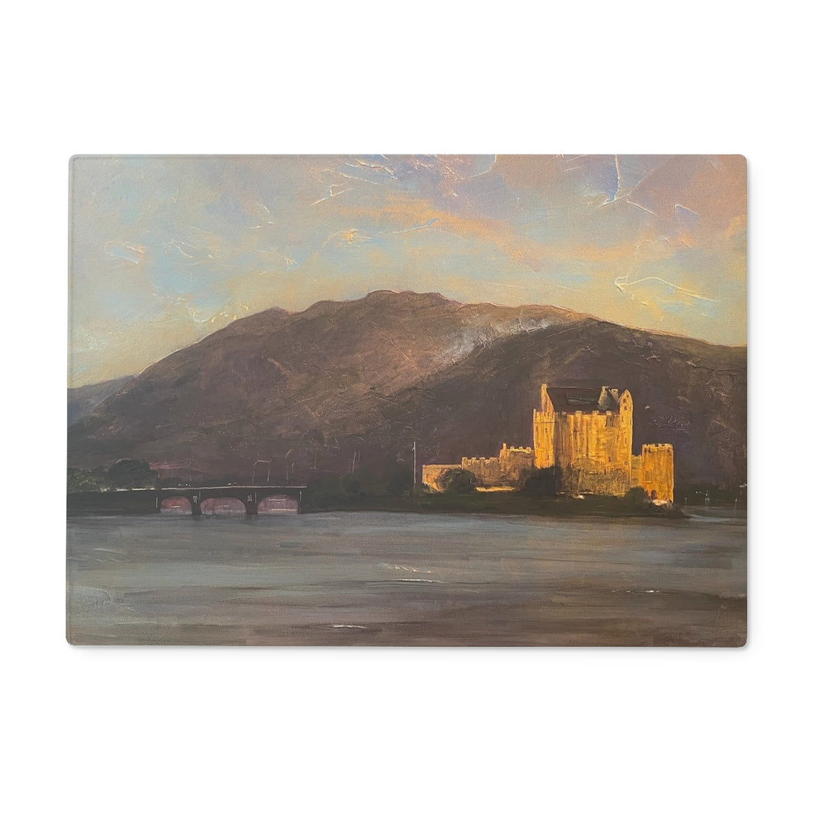 Eilean Donan Castle Art Gifts Glass Chopping Board