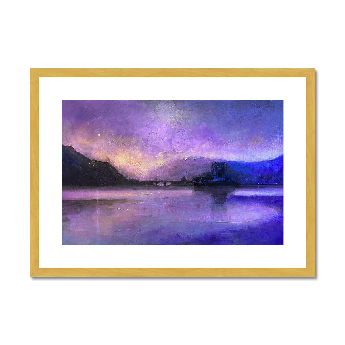 Eilean Donan Castle Moonset Painting | Antique Framed & Mounted Prints From Scotland