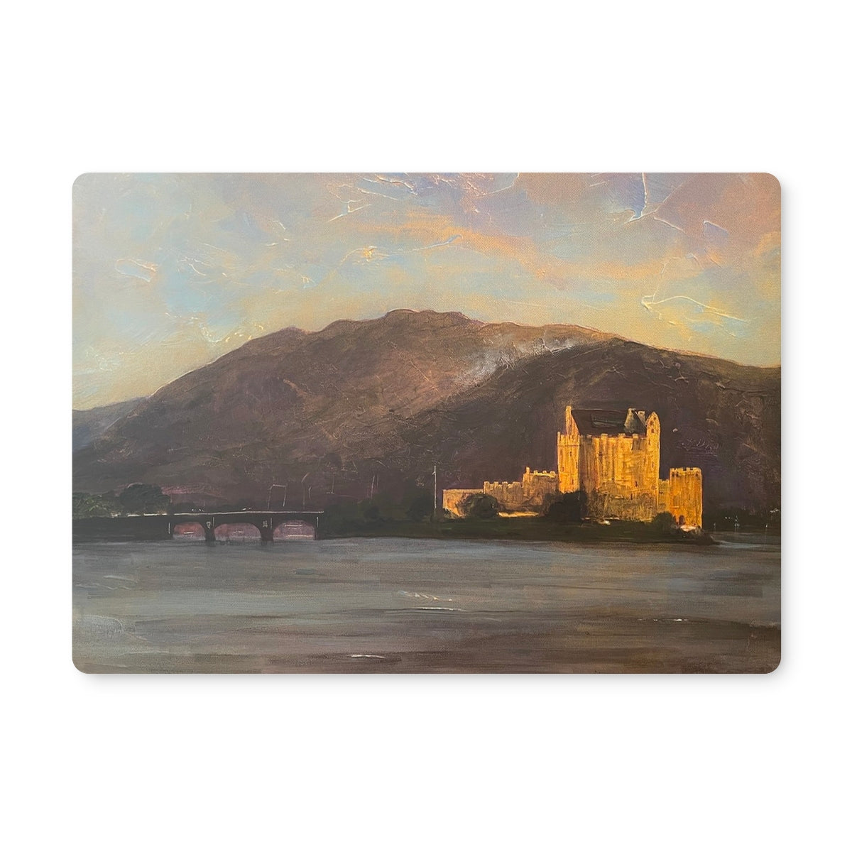 Eilean Donan Castle | Scottish Art Gifts | Placemat | Historic & Iconic Scotland Art Gallery | Paintings, Prints, Homeware and Art Gifts From Scotland By Scottish Artist Kevin Hunter