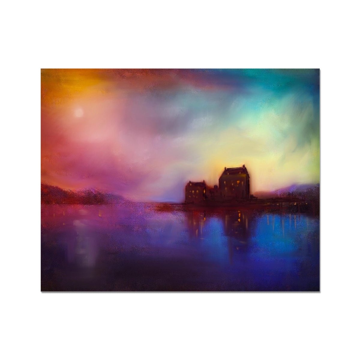 Eilean Donan Castle Sunset Painting | Artist Proof Collector Prints From Scotland-Artist Proof Collector Prints-Historic & Iconic Scotland Art Gallery-20"x16"-Paintings, Prints, Homeware, Art Gifts From Scotland By Scottish Artist Kevin Hunter