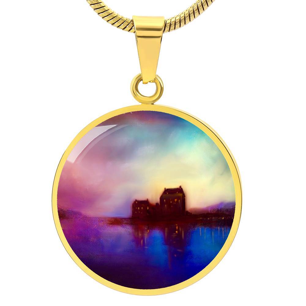 Eilean Donan Castle Sunset | Scottish Art Jewelry | Luxury Designer Necklace