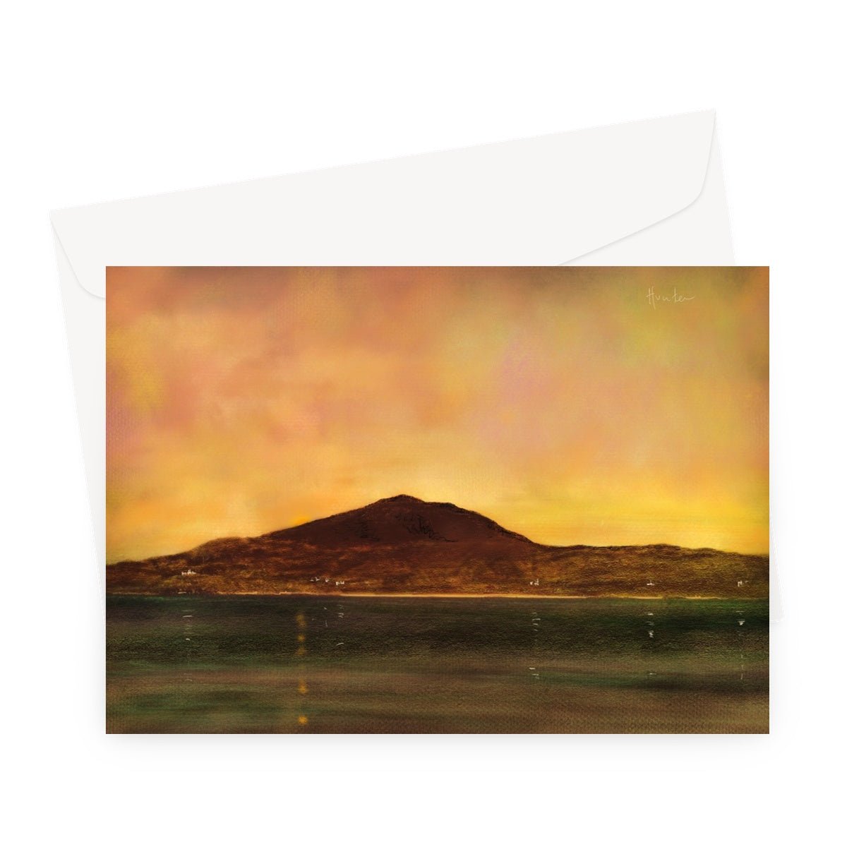 Eriskay Dusk Art Gifts Greeting Card-Greetings Cards-Hebridean Islands Art Gallery-A5 Landscape-10 Cards-Paintings, Prints, Homeware, Art Gifts From Scotland By Scottish Artist Kevin Hunter