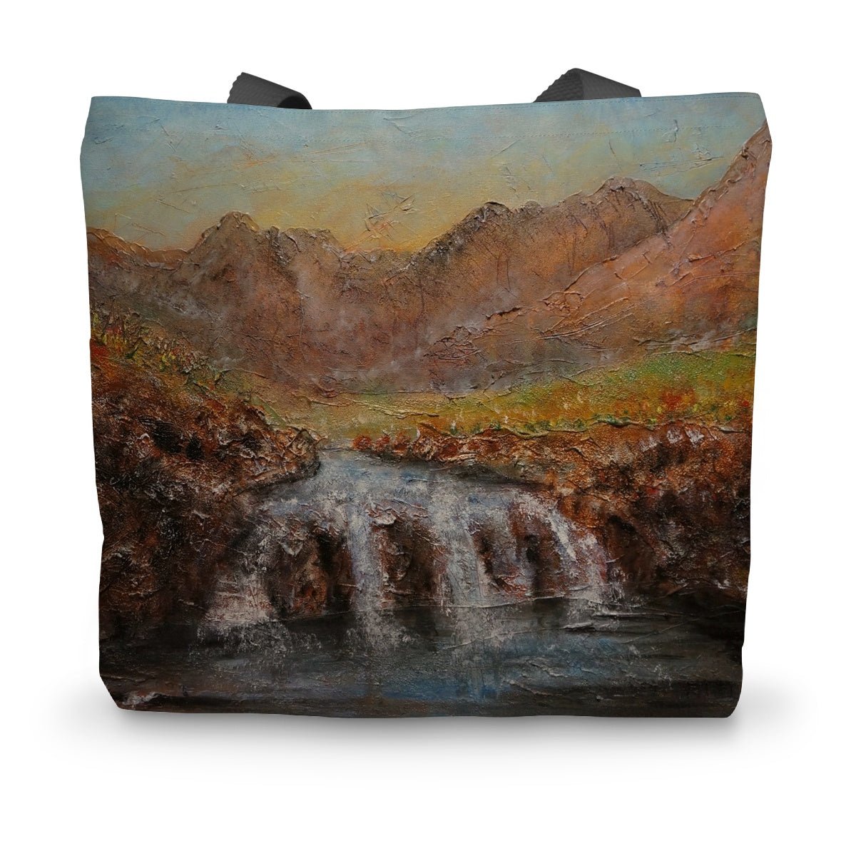 Fairy Pools Dawn Skye Art Gifts Canvas Tote Bag-Bags-Skye Art Gallery-14"x18.5"-Paintings, Prints, Homeware, Art Gifts From Scotland By Scottish Artist Kevin Hunter