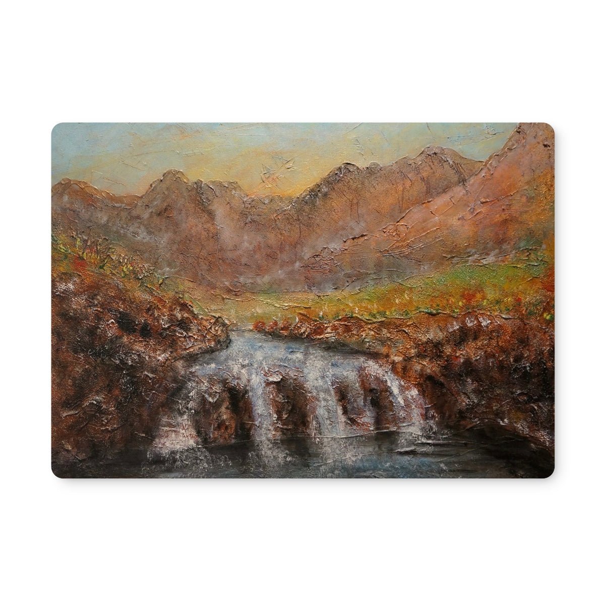 Fairy Pools Dawn Skye Art Gifts Placemat-Placemats-Skye Art Gallery-2 Placemats-Paintings, Prints, Homeware, Art Gifts From Scotland By Scottish Artist Kevin Hunter