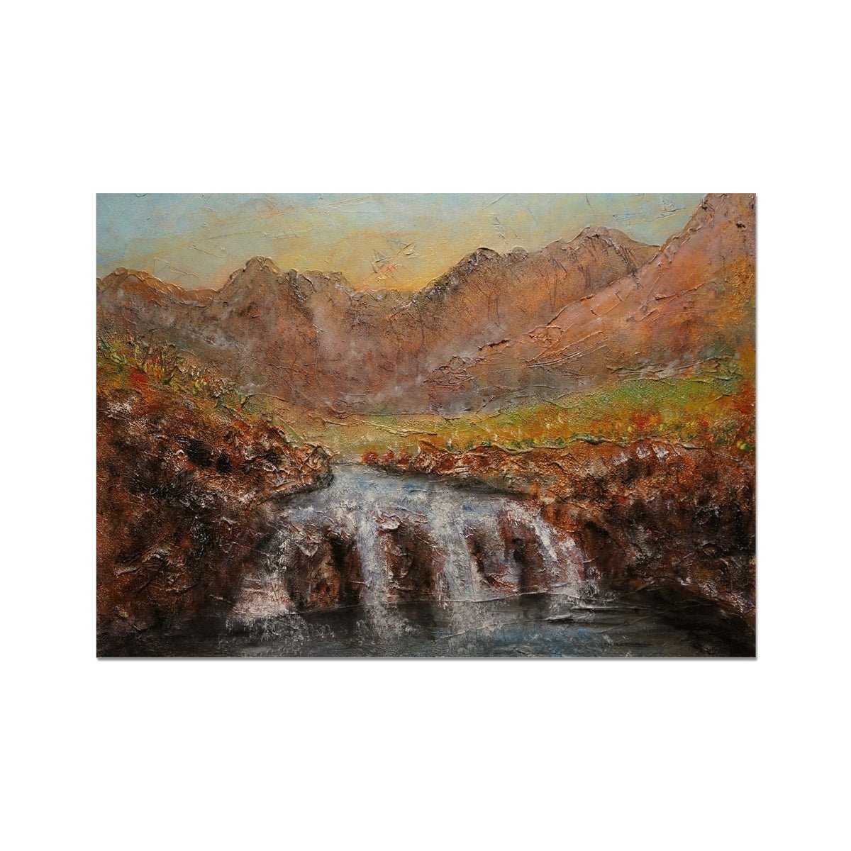 Fairy Pools Dawn Skye Painting | Fine Art Prints From Scotland-Unframed Prints-Skye Art Gallery-A2 Landscape-Paintings, Prints, Homeware, Art Gifts From Scotland By Scottish Artist Kevin Hunter