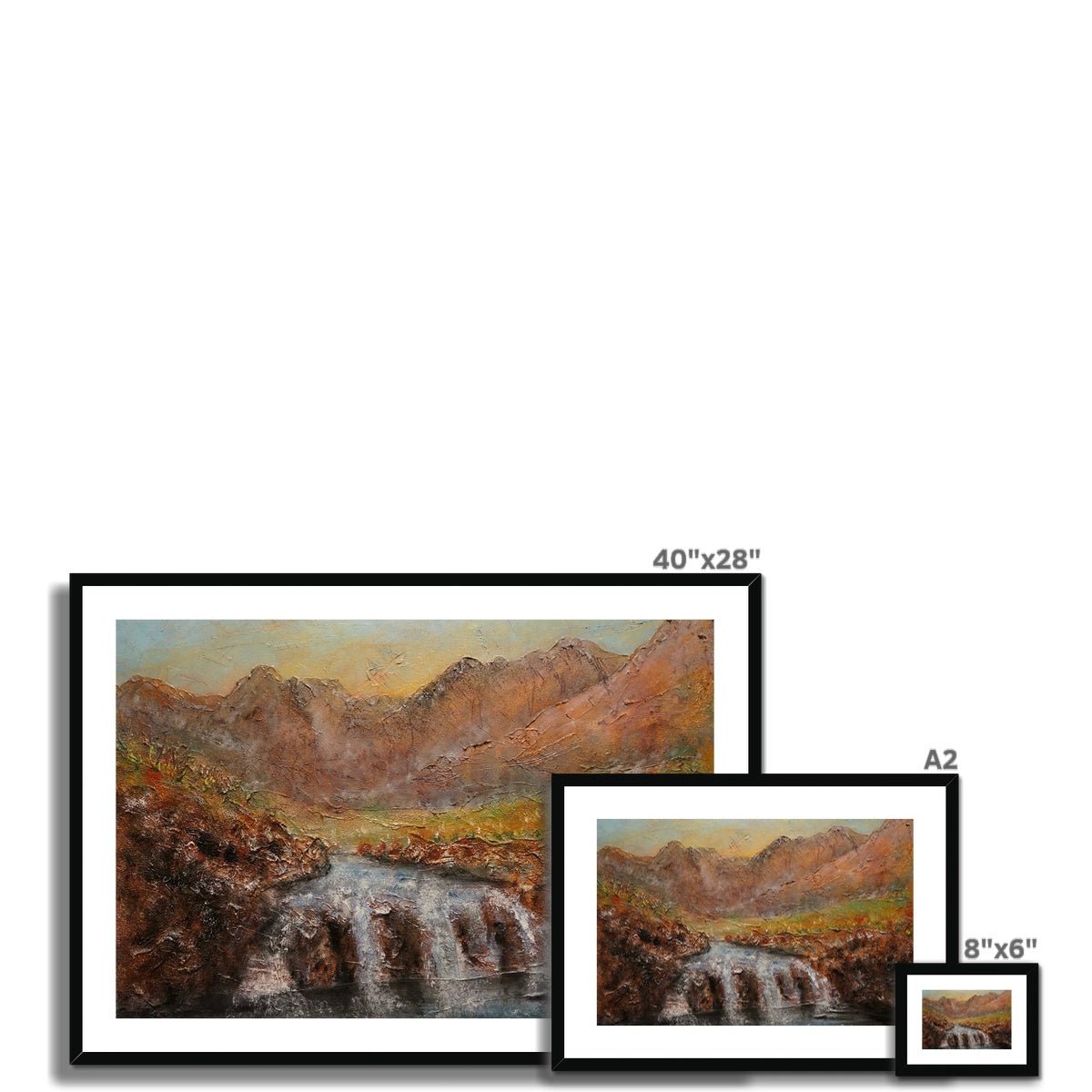 Fairy Pools Dawn Skye Painting | Framed & Mounted Prints From Scotland-Framed & Mounted Prints-Skye Art Gallery-Paintings, Prints, Homeware, Art Gifts From Scotland By Scottish Artist Kevin Hunter