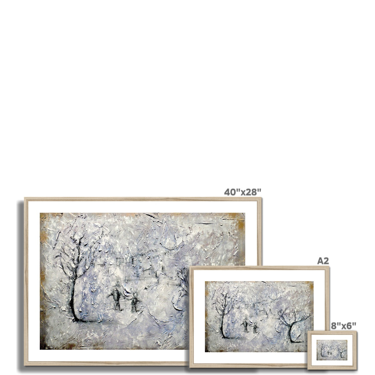 Father Daughter Snow Painting | Framed &amp; Mounted Prints From Scotland