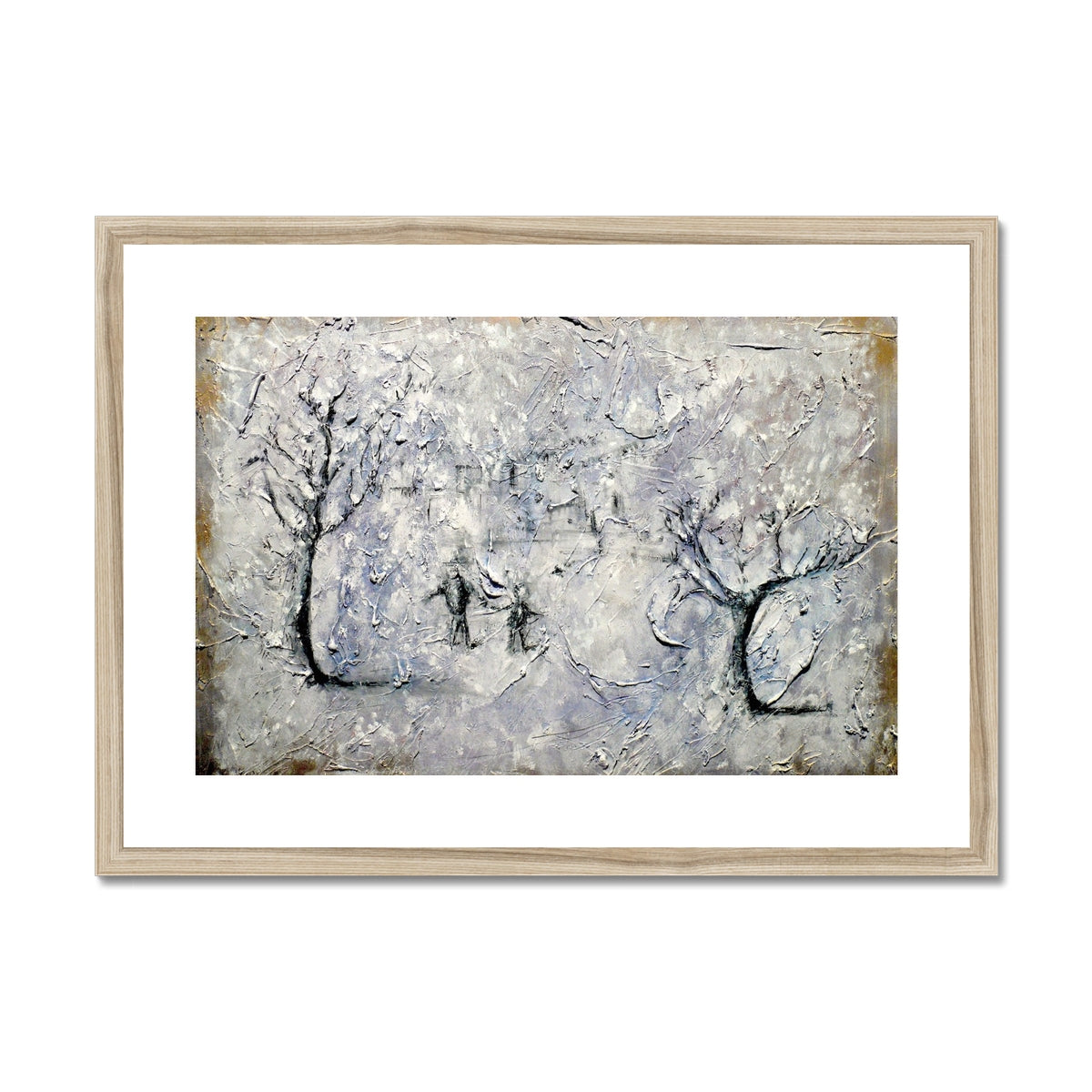 Father Daughter Snow Painting | Framed & Mounted Prints From Scotland