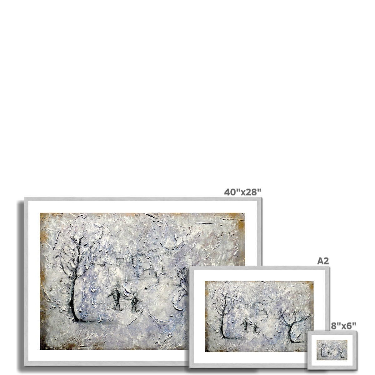 Father Daughter Snow Painting | Antique Framed & Mounted Prints From Scotland