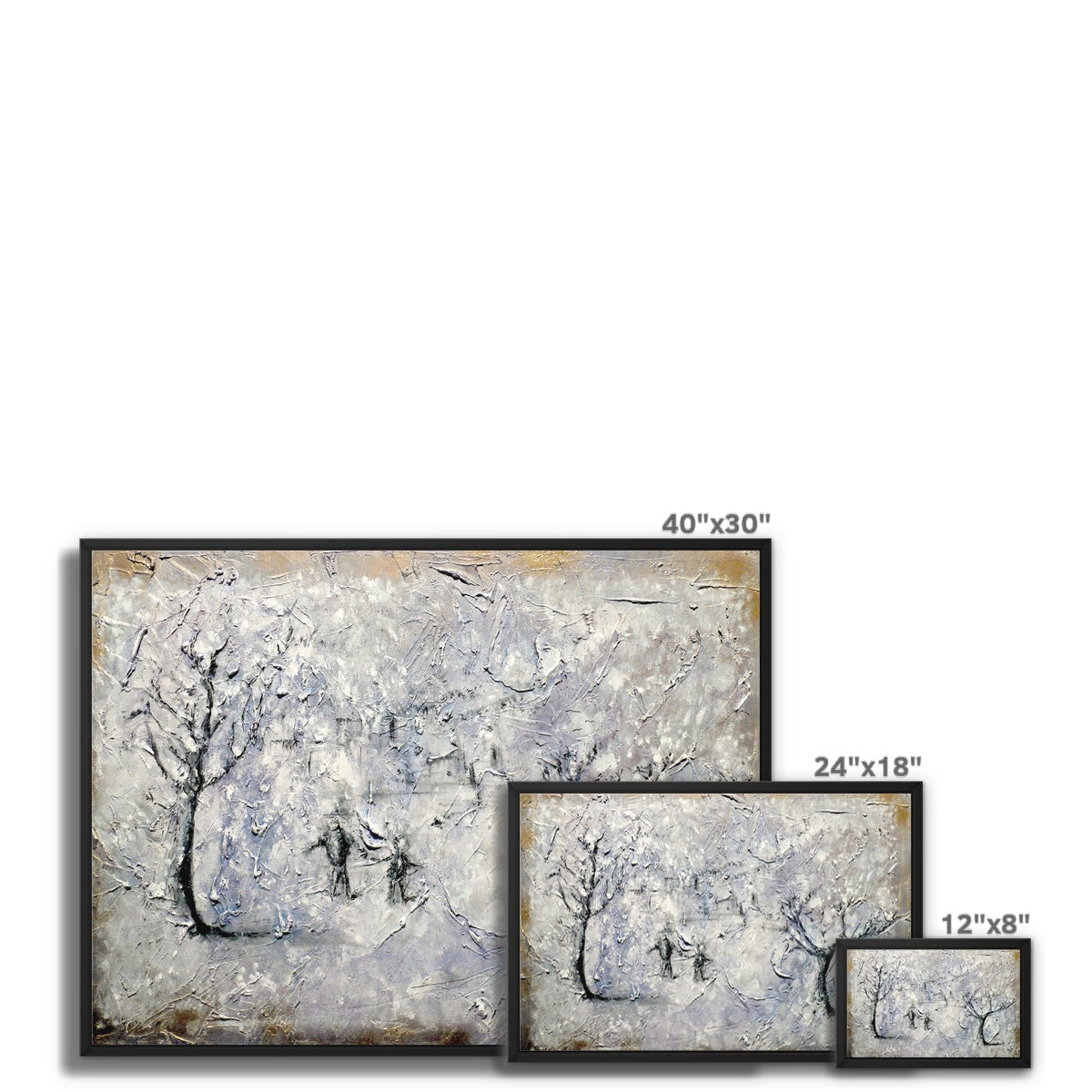 Father Daughter Snow Painting | Framed Canvas Prints From Scotland